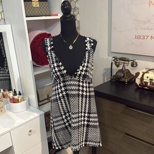 Zara Black and White Houndstooth Women's dress